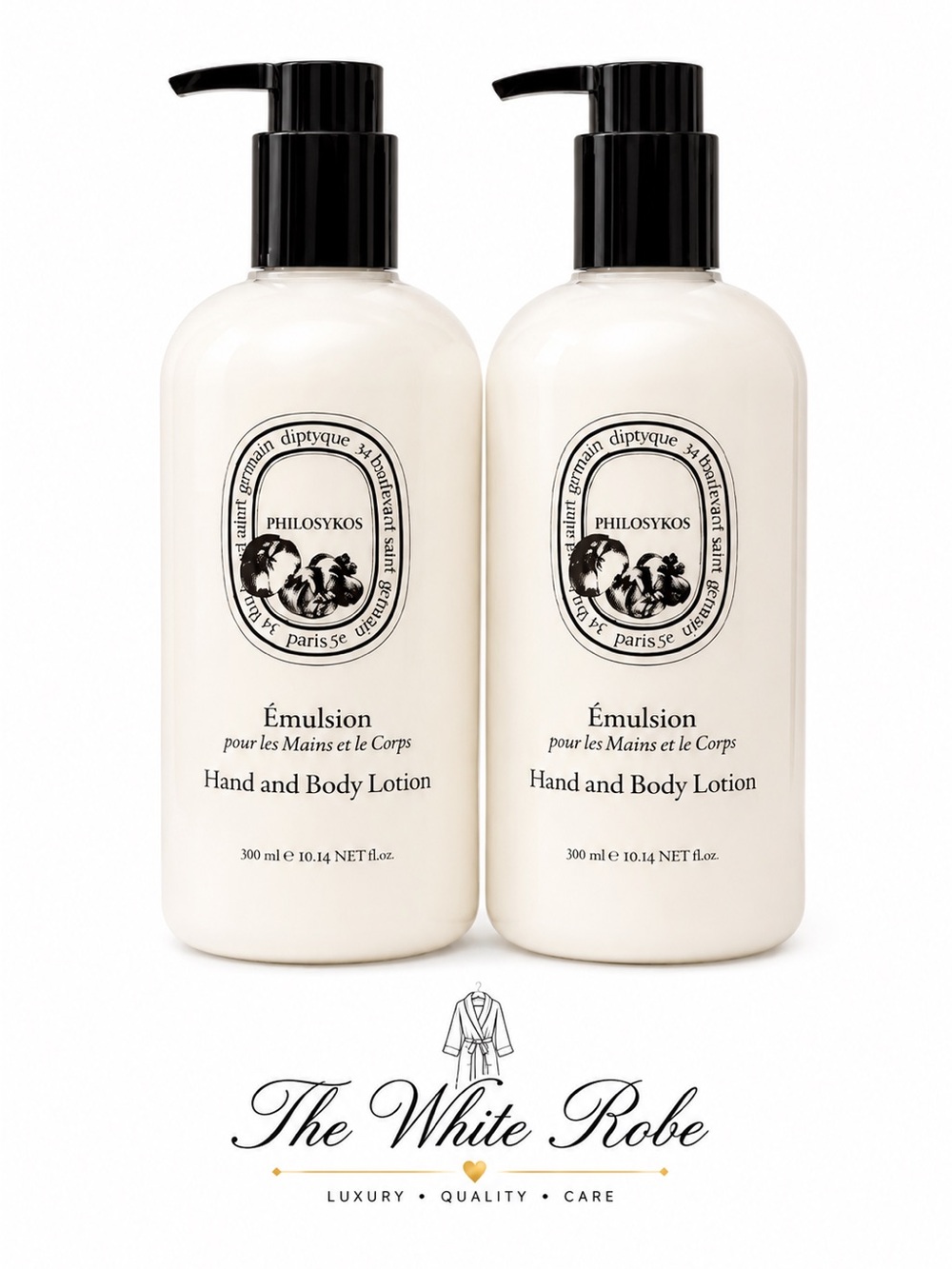 DIPTYQUE PHILOSYKOS BRAND NEW AUTHENTIC HAND & BODY LOTION (2 PACK) 10.14oz